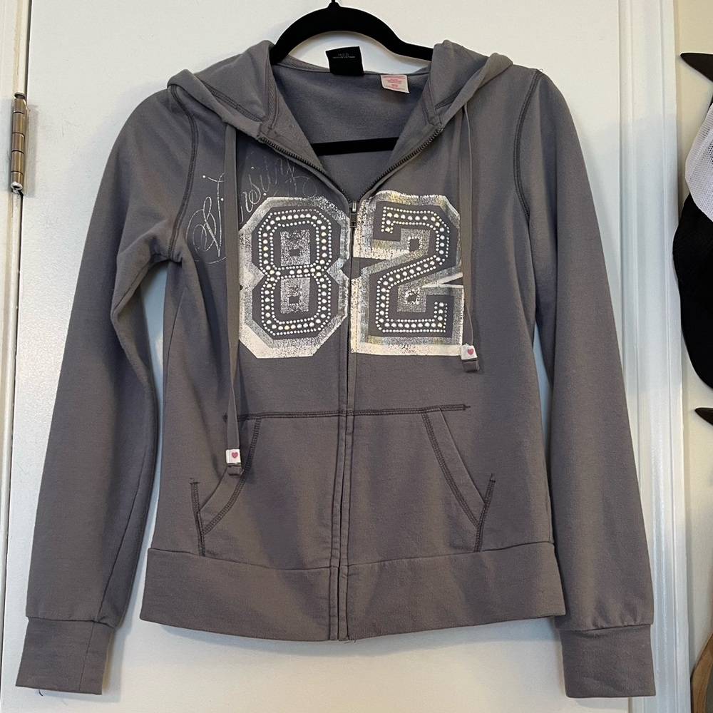 Grey zip up hoodie